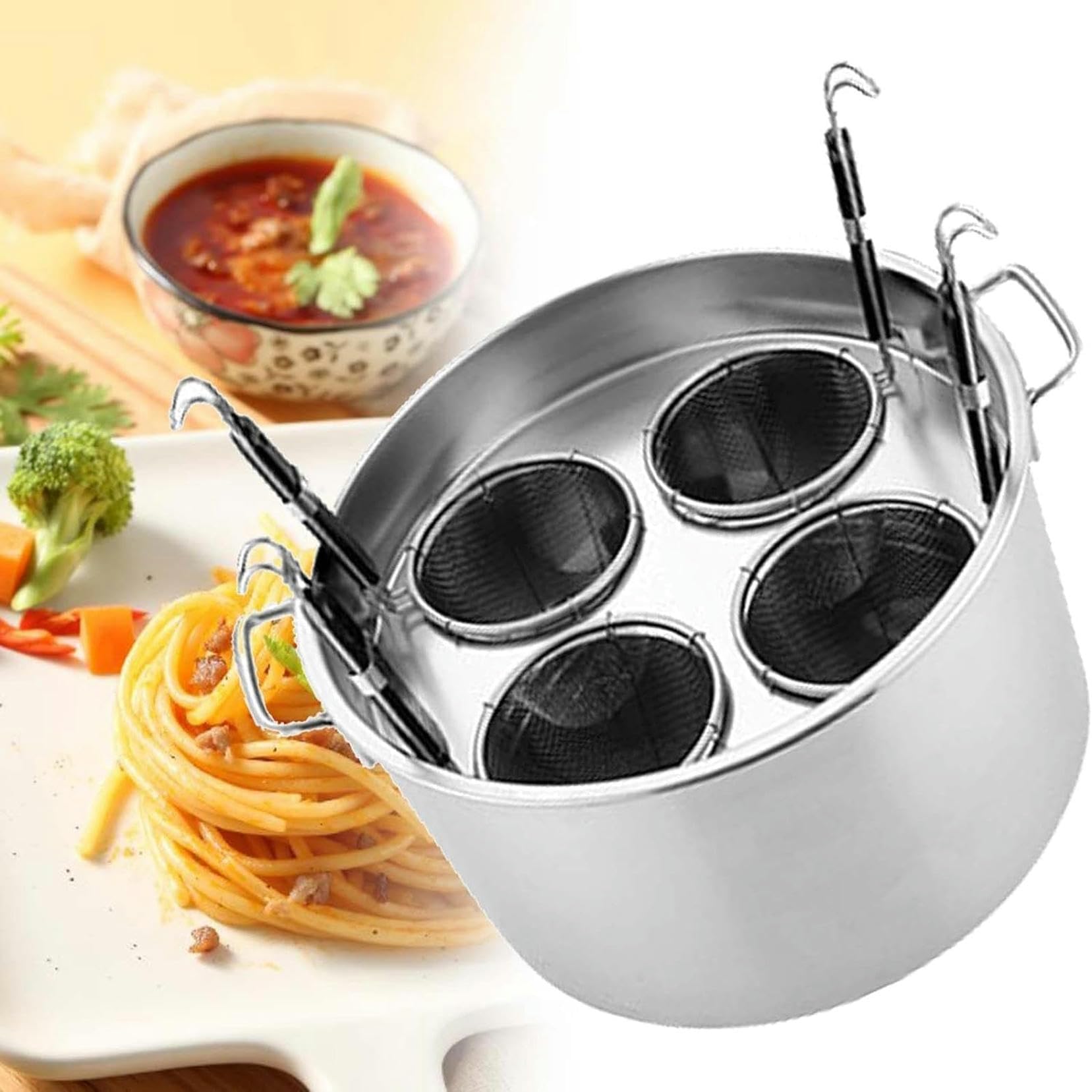 Zestaw naczyń do gotowania spaghetti ze stali nierdzewnej użytku komercyjnego. Naczynia(4holes)