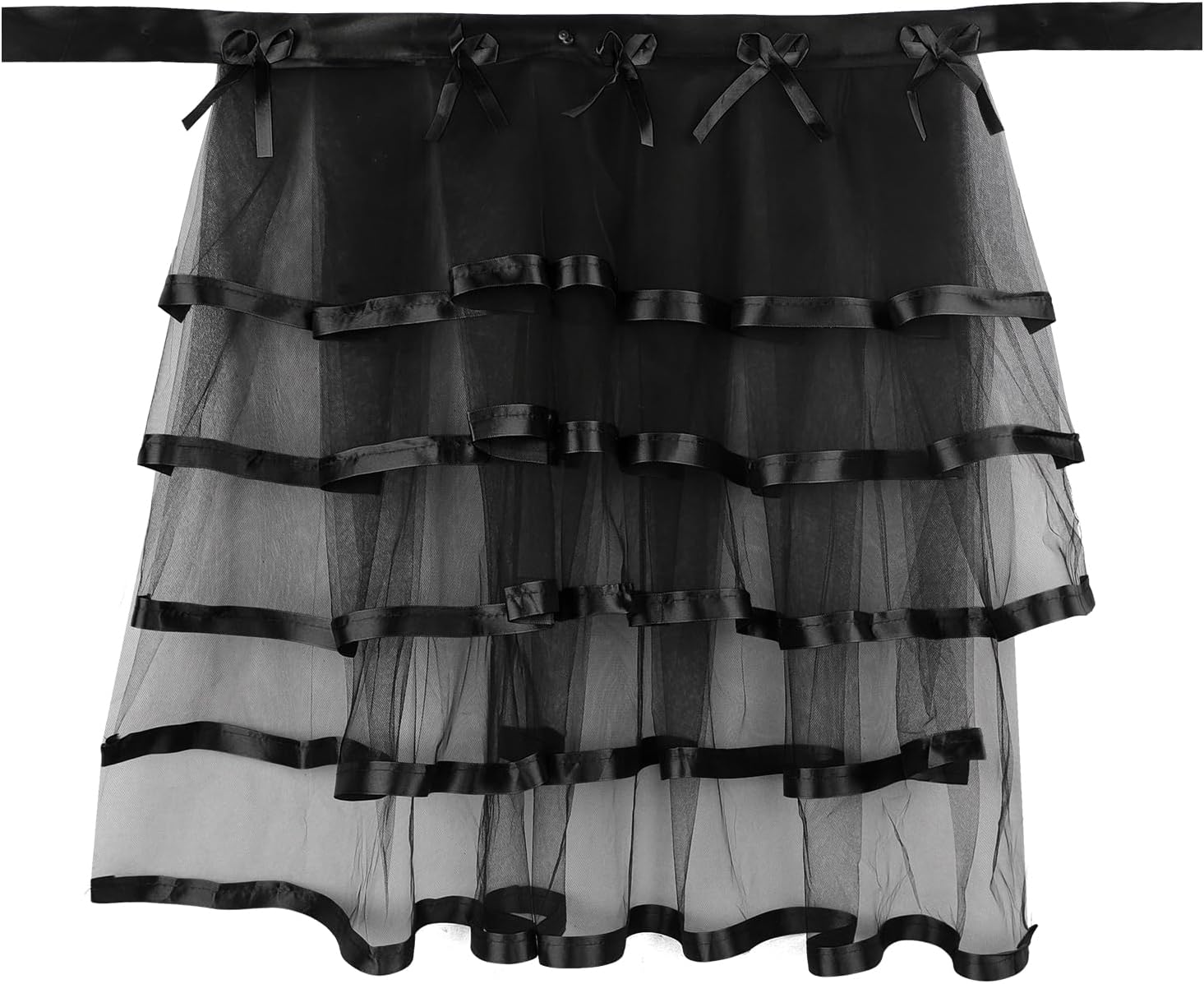 Tulle Bustle Skirt Layered Tie-On Belt Tutu Dance Skirt Womens Victorian Steampunk Costume for Cosplay Party Prom - Image 4