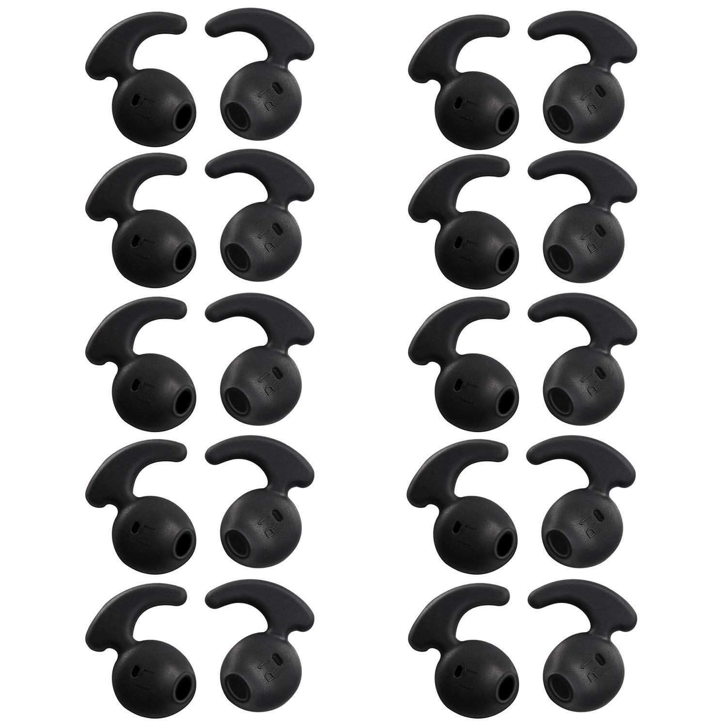 YTM 20 Pcs (10 Pair) Black Silicone Earbuds for Samsung S7/S6/Level U Earphones discount deal
