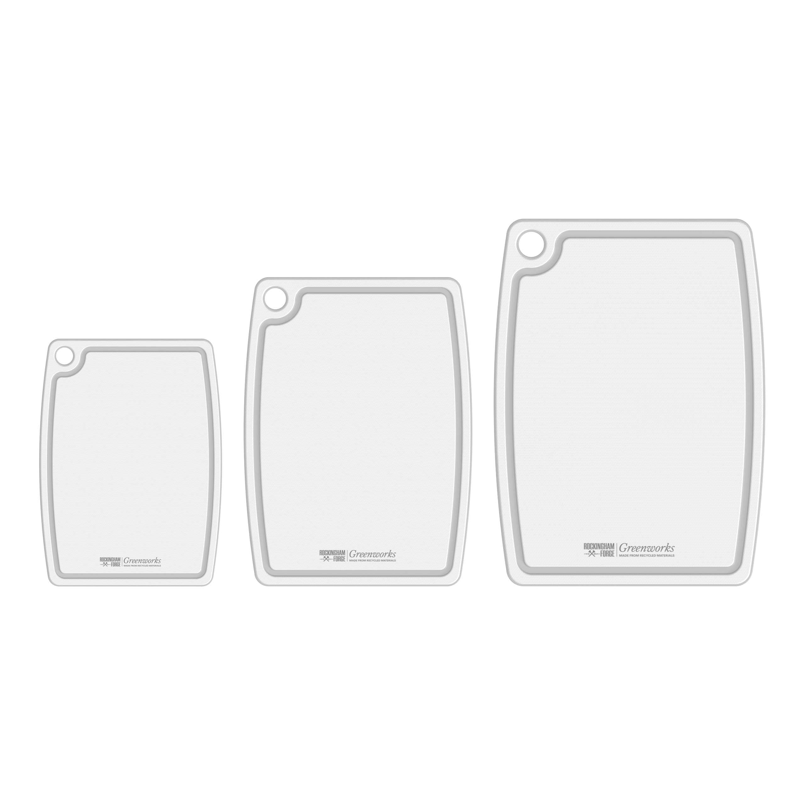 Rockingham Forge Greenworks Chopping Board Set - Recycled Plastic - White