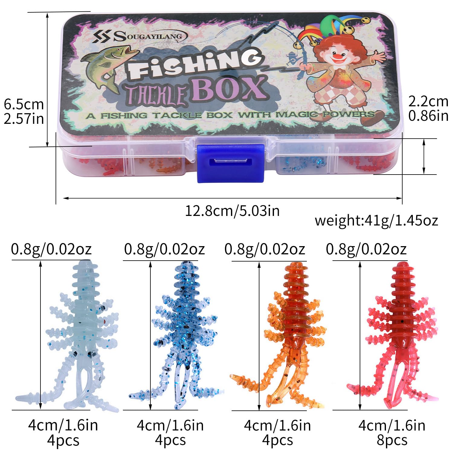 Sougayilang Fishing Lures Kit for Freshwater Bait Tackle Kit for Bass Trout Salmon Fishing Accessories Tackle Box-I
