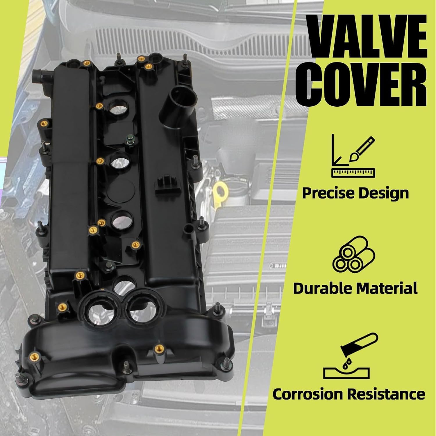 Valve Cover Compatible with Ford Edge Escape Explorer Focus Fusion Special Taurus Lincoln MKC MKZ 2.0L 2.3L 2012-2018 Replace CJ5Z-6582-A CJ5Z6582A
