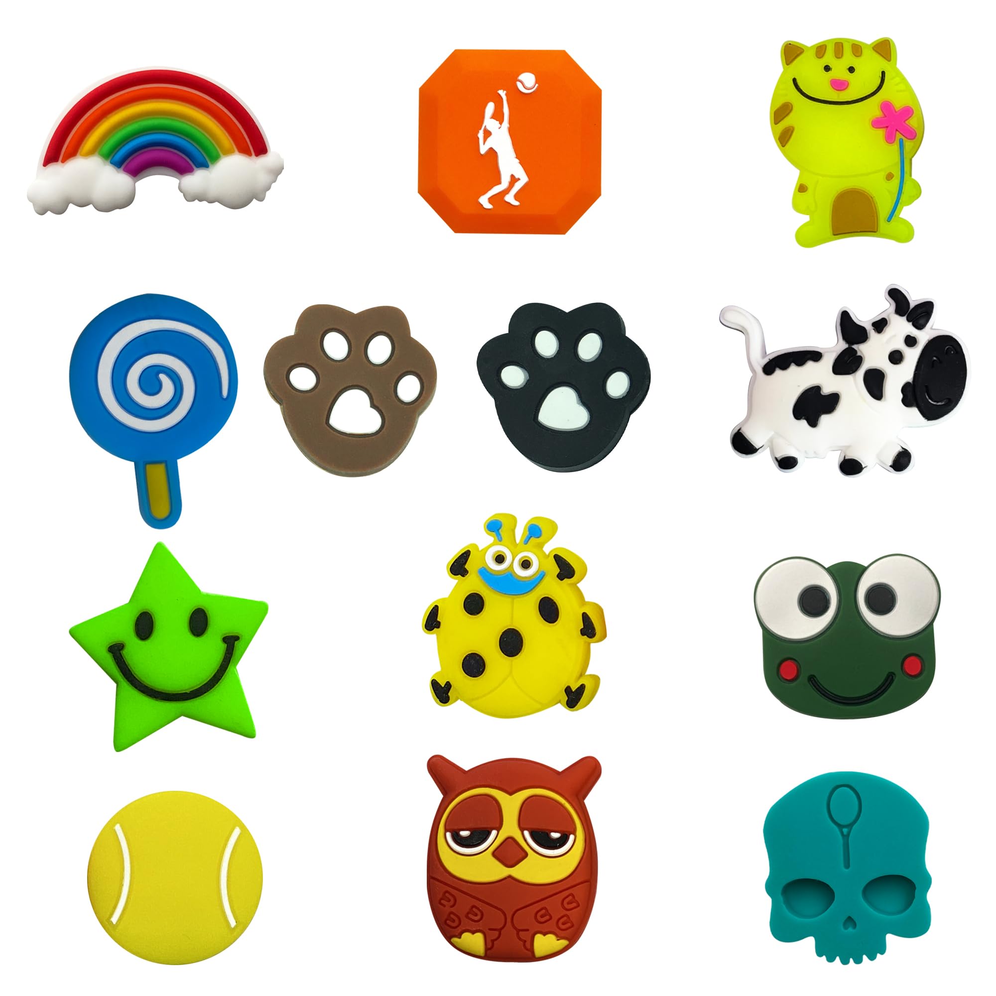 LENGAUC Tennis Vibration Dampener 13 Pack Have Fun and Personalize Random Style Your Racket with Shock Absorbers/Animal Shape Vibration Dampeners