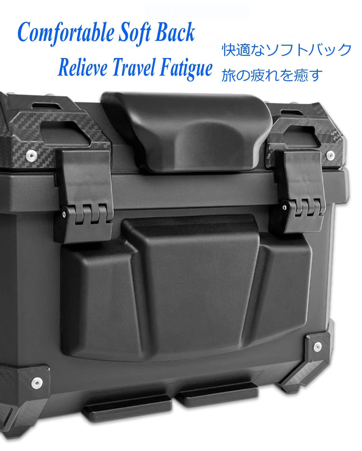 Universal Baúl De Moto Scooter Maleta Impermeable 45L 57L Capacidad, Motocicleta Topcase para 2 Cascos(Negro,45L)