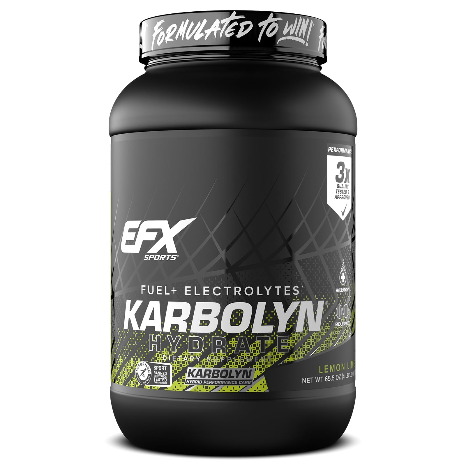 Karbolyn Hydrate | Carbohydrate Powder + Electrolytes | Sugar Free Sports Drink Mix | Fuel & Hydration | Stimulant Free | 66 Servings (Lemon Lime)