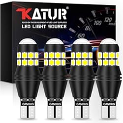 Carro Con Luz Led KATUR W16W 921 T15 912 Bombilla LED CANBUS sin Error no polaridad 6500K 3030 20SMD 12V 24V para Luces de Marcha atrás de la luz de estacionamiento de Respaldo del automóvil (4 Piezas, Blanco)