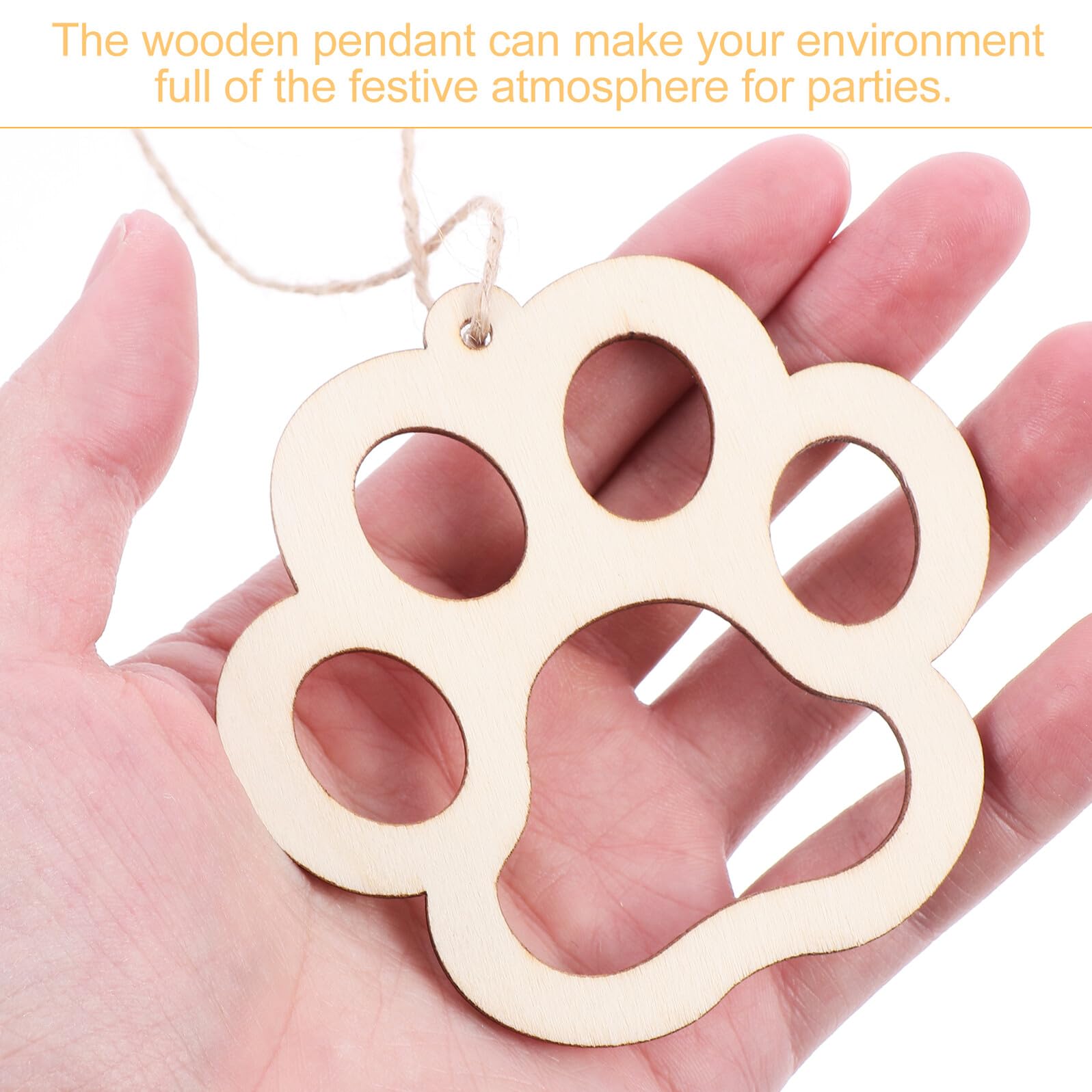 Baluue Set 20 Ciondoli in Fette di Legno Naturale con Cordino in Cotone, Ornamenti Pendenti Rustici per Decorazioni Casa e Feste, Artigianato Creativo e Regalo per Ragazzo Ragazza e Hobby DIY