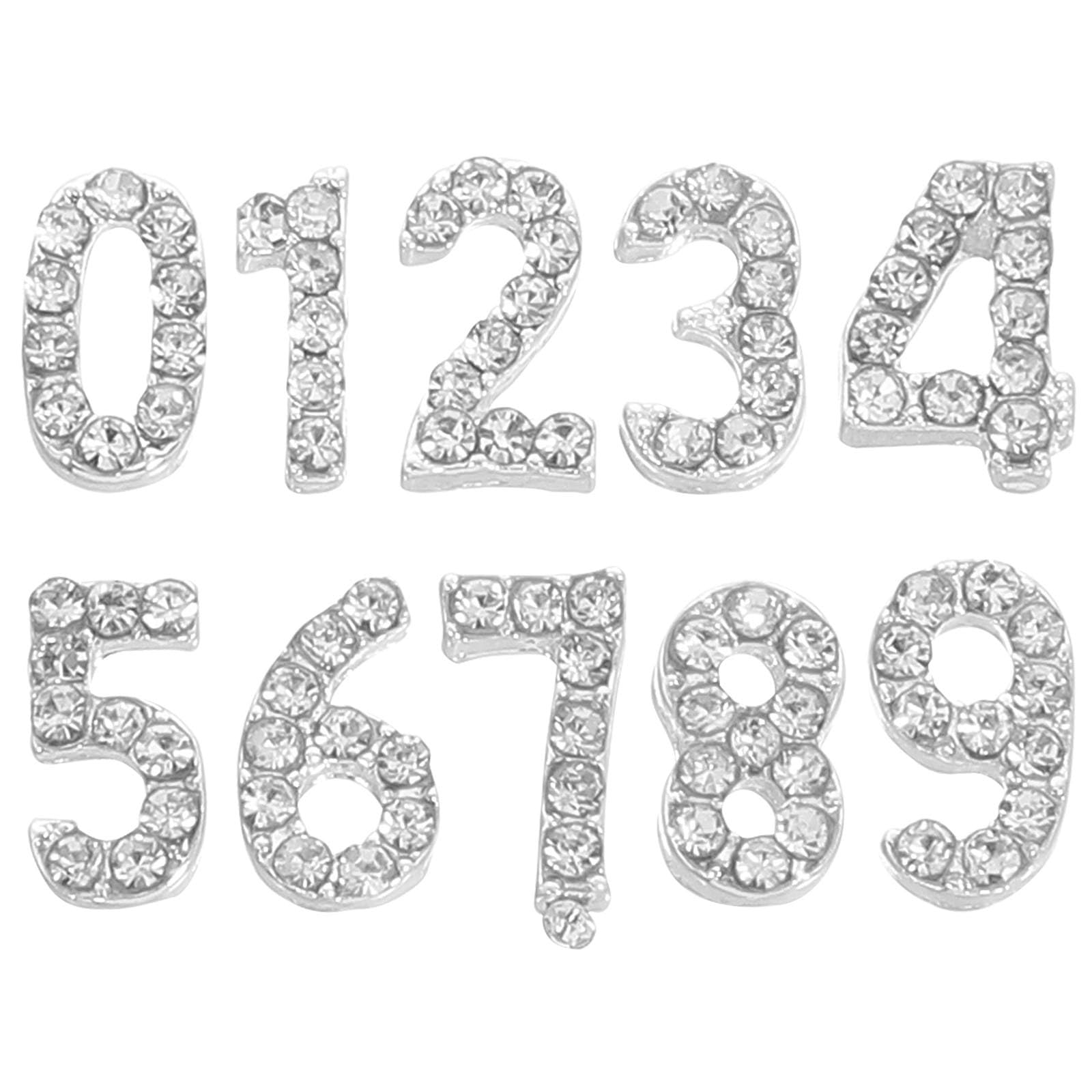 100pezzi Ciondoli Numerici Per Unghie Strass Accessori Per Nail Art Decorazioni Numeri Per Manicure Di Gioielli Retro Piatto