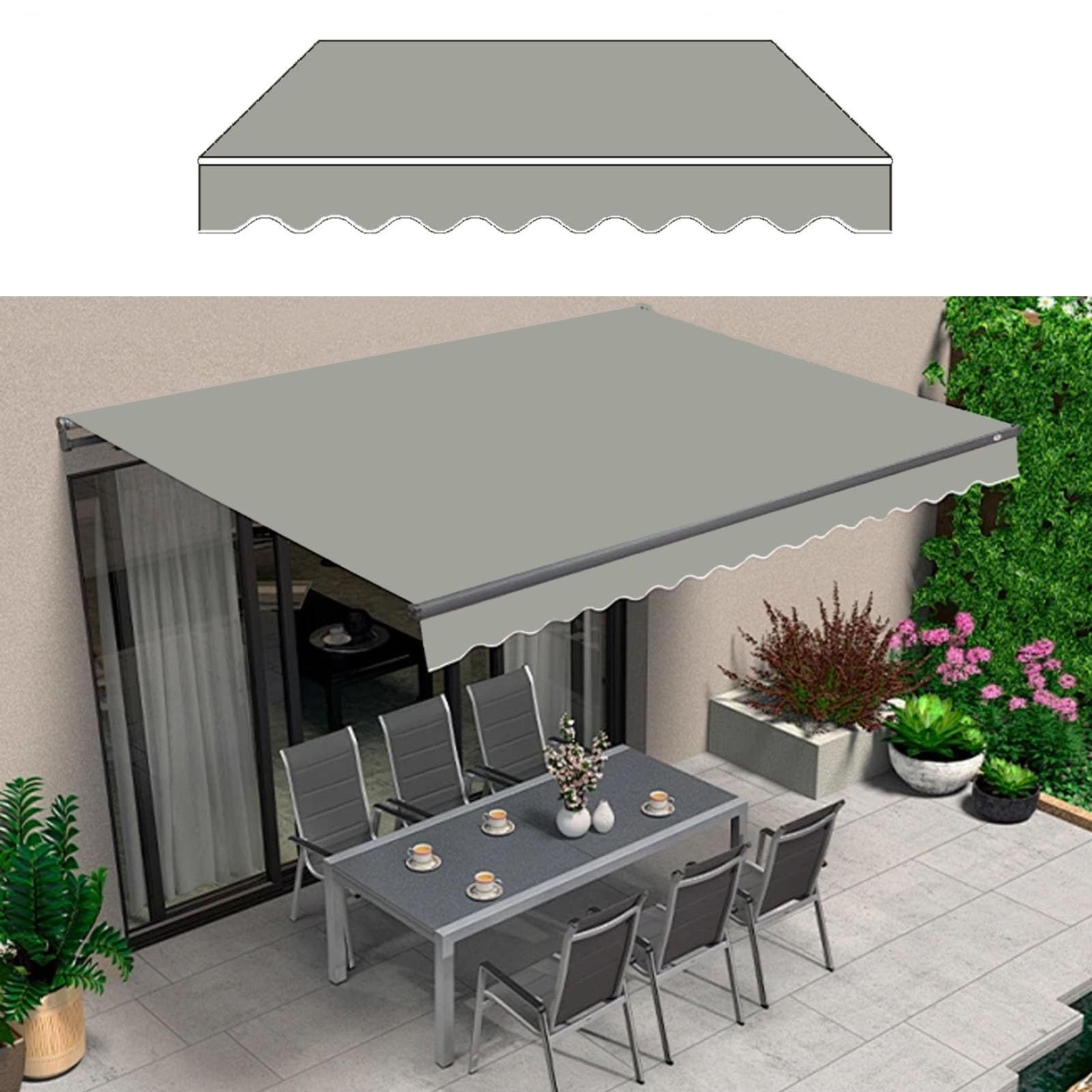 Sunsetter Retractable Patio Awning Replacement Fabric ,Replacement Awning Fabric,patio Covers For Shade And Rain,Waterproof Shade Sun Shade ,deck
