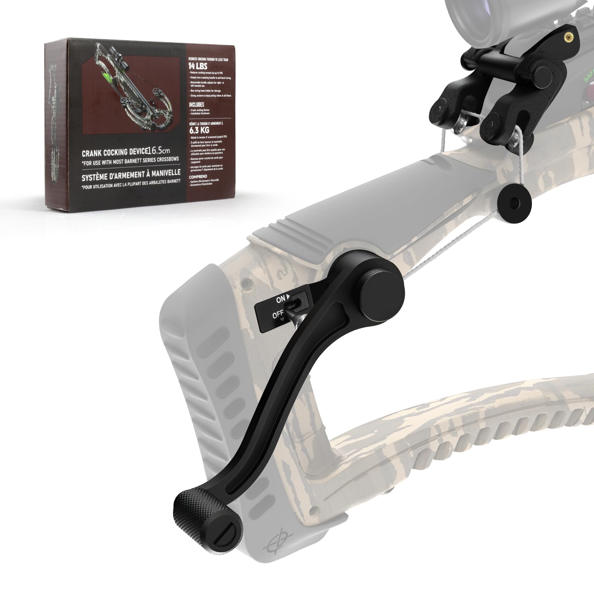 Affectnianly BAR20020 Crank Cocking Device for Crossbow, Compatible with Barnett Series Crossbow, Ambidextrous, Reduce Cocking Resistance 93%,Auxiliary Drawing Device Black