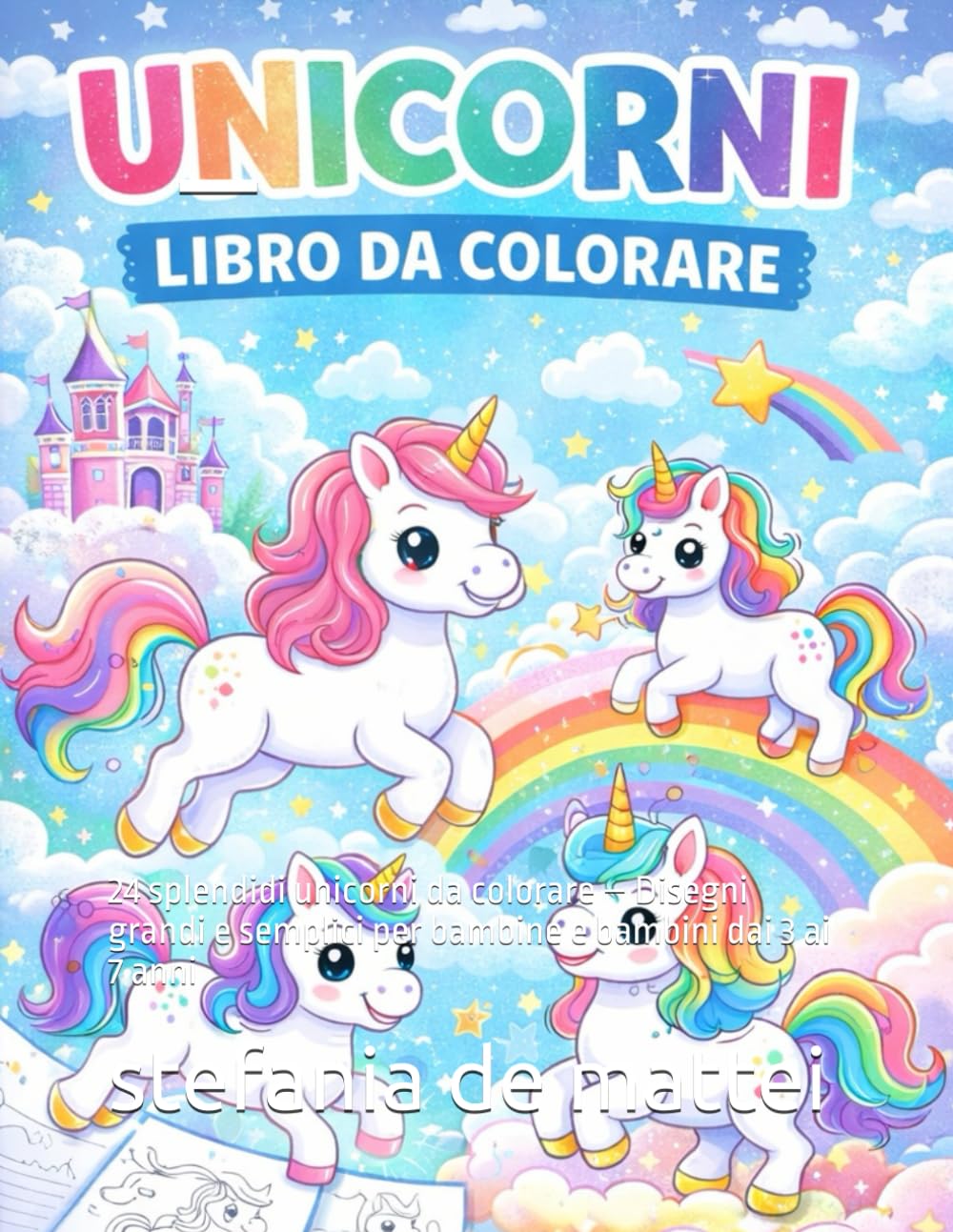 Unicorni Magici – Libro da Colorare per Bambini: 24 splendidi unicorni da colorare – Disegni grandi e semplici per bambine e bambini dai 3 ai 7 anni
