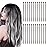 Kyerivs 24PCS White Colored Clip in Hair Extensions for Girls 20Inch Grey Straight Synthetic Hairpieces Stocking Stuffers for Girls Party Highlights Colorful Hair Accessories Halloween Gifts for Women