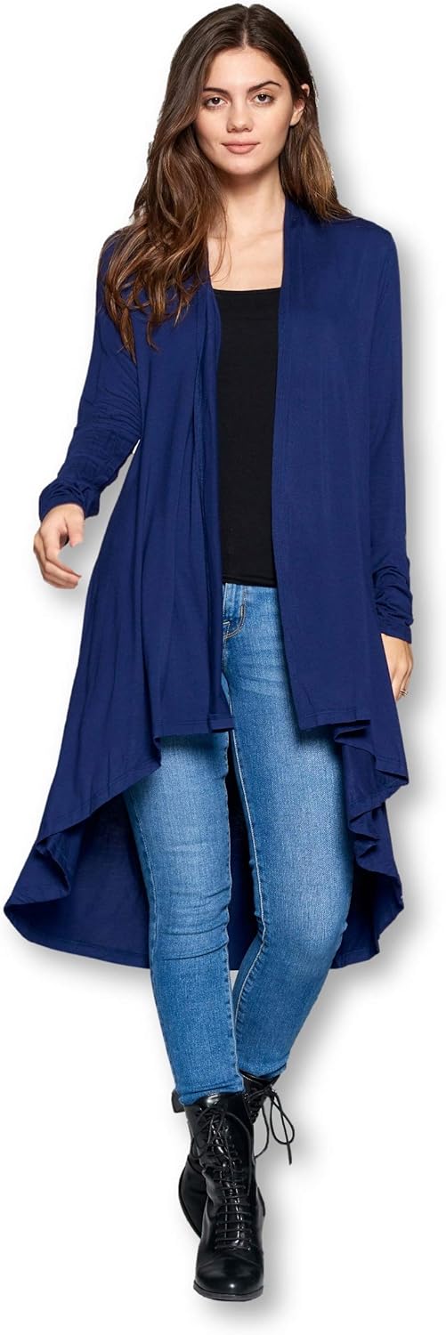Women Long Duster Maxi Softest Open Front Casual Flowy Viscose Made from Bamboo Cardigan - Image 4