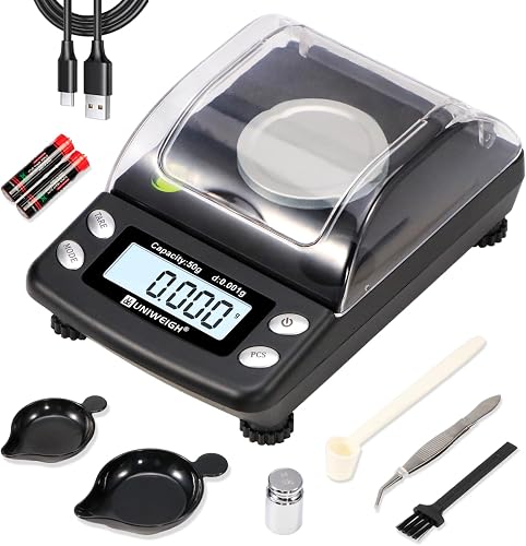 Balance Digitale en Milligramme Précise 0.001g/50g UNIWEIGH