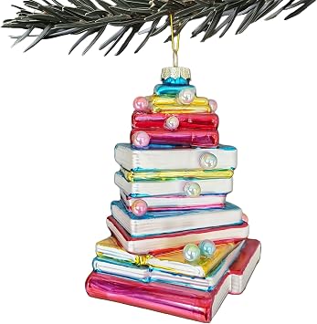 Glass Christmas Ornament, Book Christmas Tree, Book Ornament, Merry Book for Book Lovers, Christmas Ornament Gift