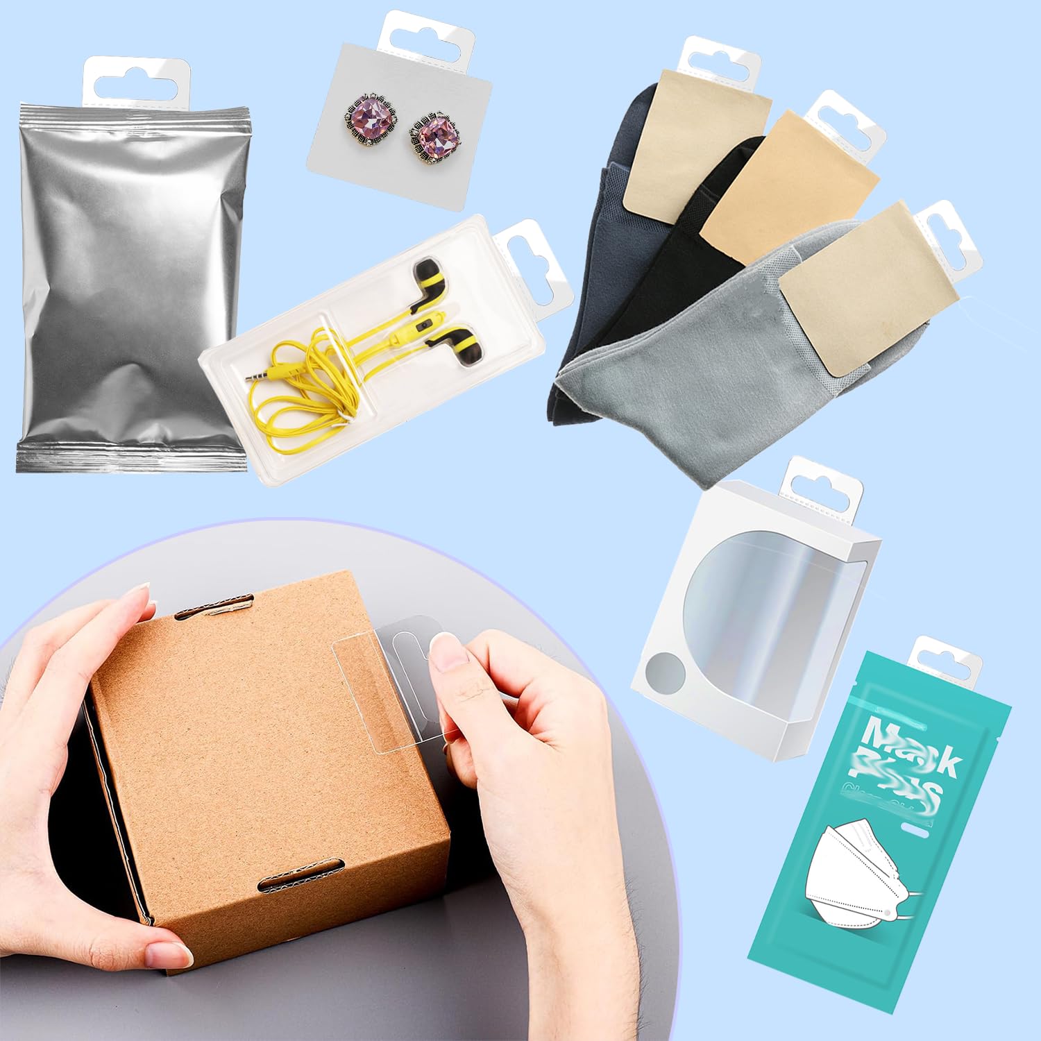 600 sztuk plastikowych zawieszek, przezroczyste otwory, samoprzylepne zakładki do zawieszenia, wytrzymałe, przezroczyste plastikowe zawieszki do zawieszania, haczyk do sklepu detalicznego