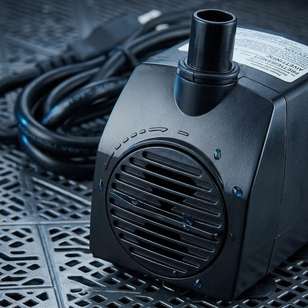 Submersible Water Pump 198GPH Fountain Pump with 6ft Power Cord for Fountains, Hydroponics, Ponds, Aquariums