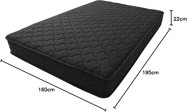 タンスのゲン マットレス クイーン 極厚22cm 線径2.3mm 高密度 コイル数 832個 ポケットコイル 通気性 3Dメッシュ 二層ウレタン ニット生地 シックハウス対策済 ベッドマットレス ブラック 17800032(114359) - 2