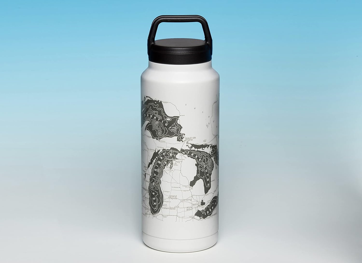 32 Oz Great lakes Map Stainless Steel Vacuum Insulated Water Bottle