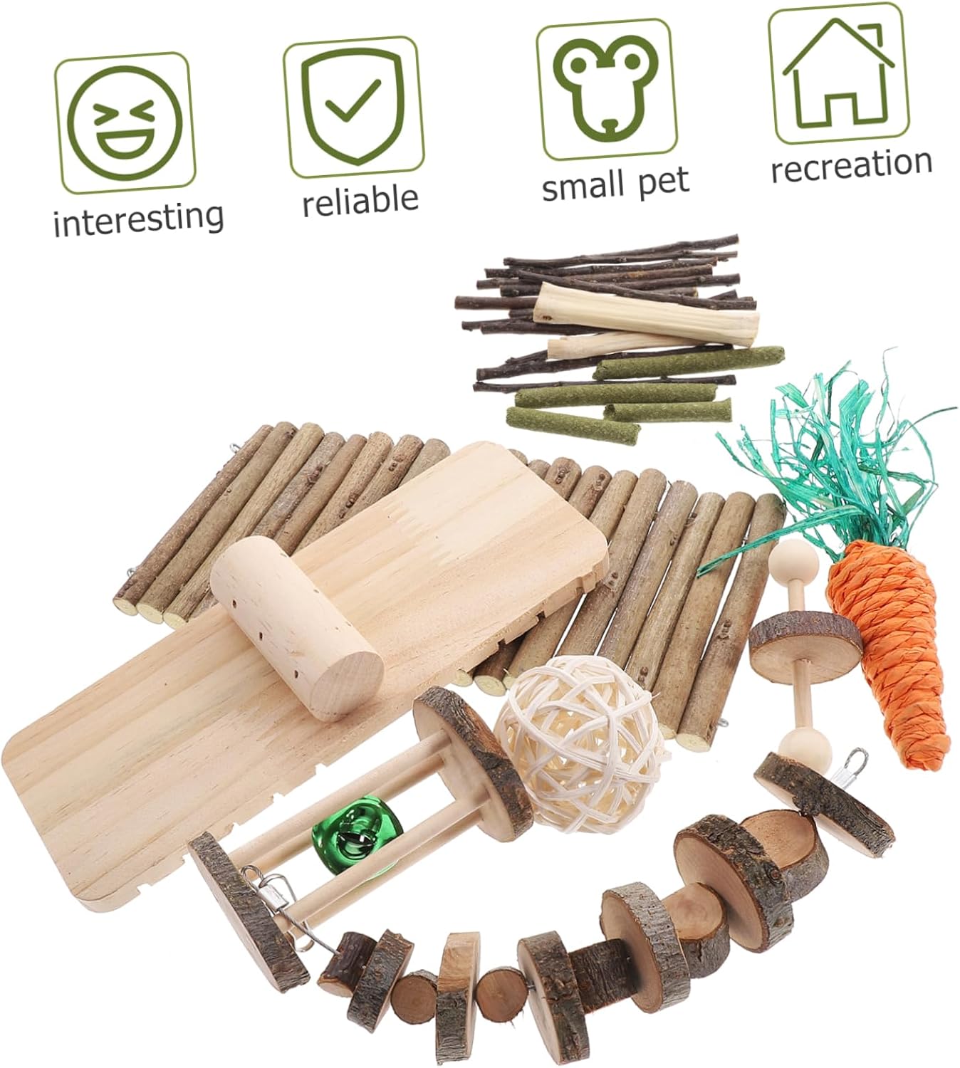 Milisten 1set Hamster Chew Toys for Teeth Care Natural Molar Toys Accessories for Animals Convenient Chewing for Hamsters Guinea Pigs and Gerbils