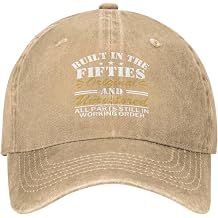 Built in The Fifties 50 Original Unrestored Hat Birthday Gift Hat Men Women Washed Baseball Cap Dad Trucker Hat