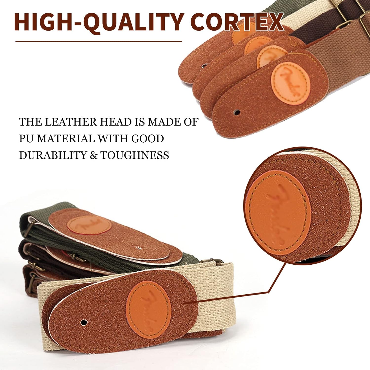 VectWaby Personalized Guitar Straps, Customized with Embroidery Name/Text Cotton Guitar Body Strap Band for Ukulele, Electric & Acoustic - 6 Colors, Come Free 1 Strap Lock, 6 Picks, 3 Pick Pockets