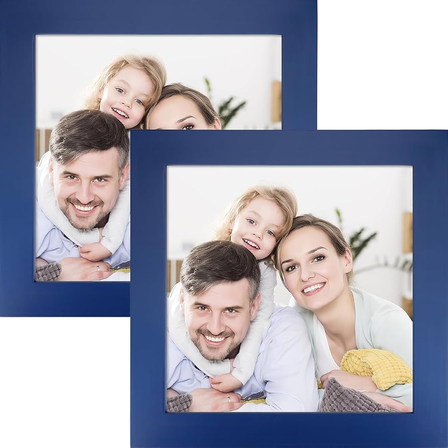 Amazon.com: Picture Frames 5x5 2 Pack Nature Solid Wood Navy Blue