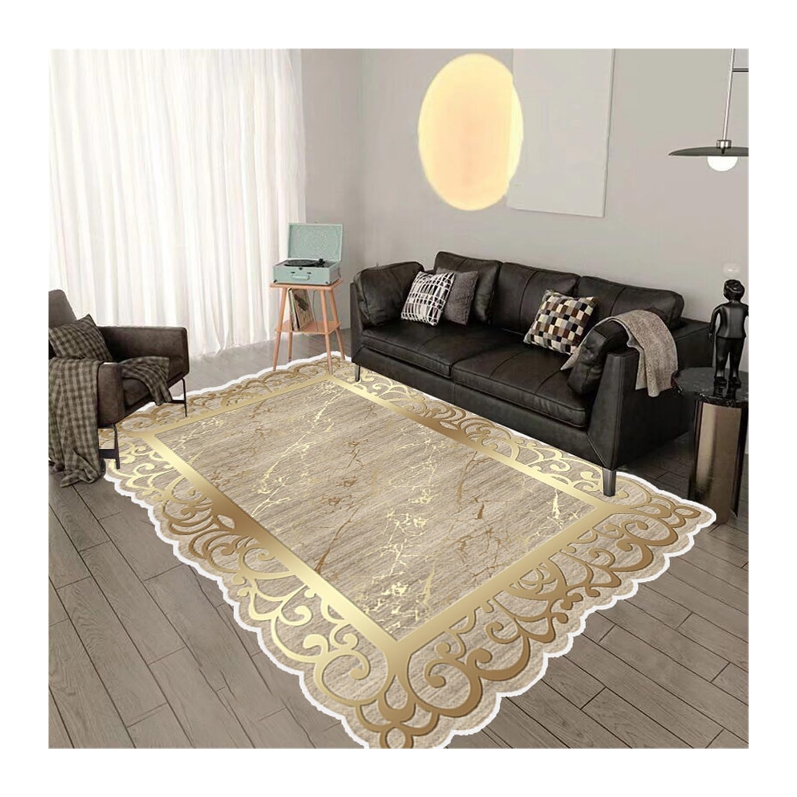 Tapis irrégulier doré haute qualité grand format pour canapé moderne