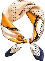 kcctoo 27.5" Mulberry Silk Feeling Square Head Scarf for Women - Soft Satin Neck, Hair, Bag Accessory & Gift