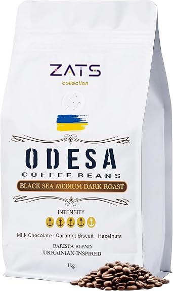 ZATS Espresso Coffee Beans 1kg - Medium Dark Roast - Intensity 4/5 - Smooth & Strong Artisan Barista Quality Blend - Ethically Sourced, Freshly Roasted Whole Beans