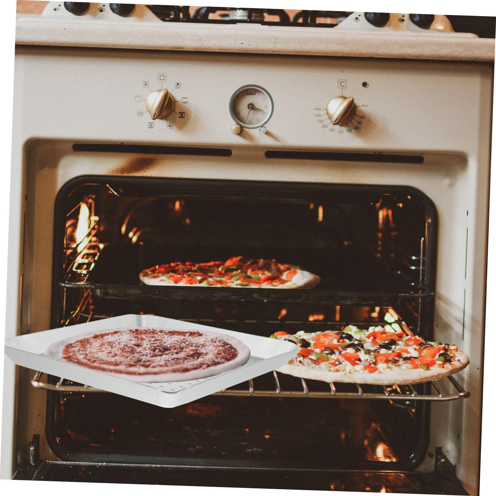 Hohle Pizzapfanne aus Aluminiumlegierung, Perforiert, Silber | Backform für Küche und Ofen, 1 Stück, Wärmeleitung, Chemische Korrosionsbeständigkeit