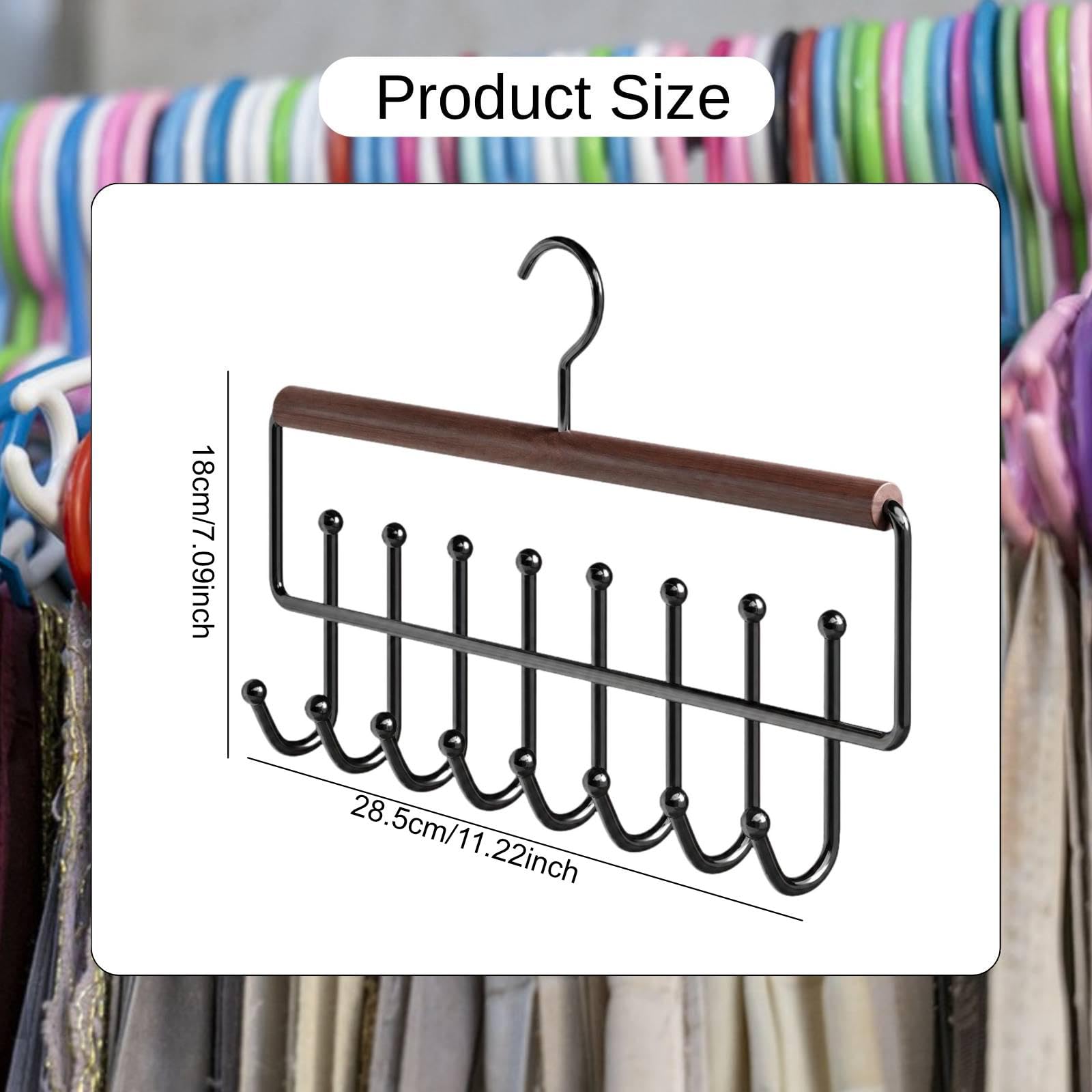 Organizador Metálico para Cinturones Y Corbatas (5 Piezas), Ideal para Armarios, Habitaciones de Estudiantes O Dormitorios Universitarios, Negro, Individual