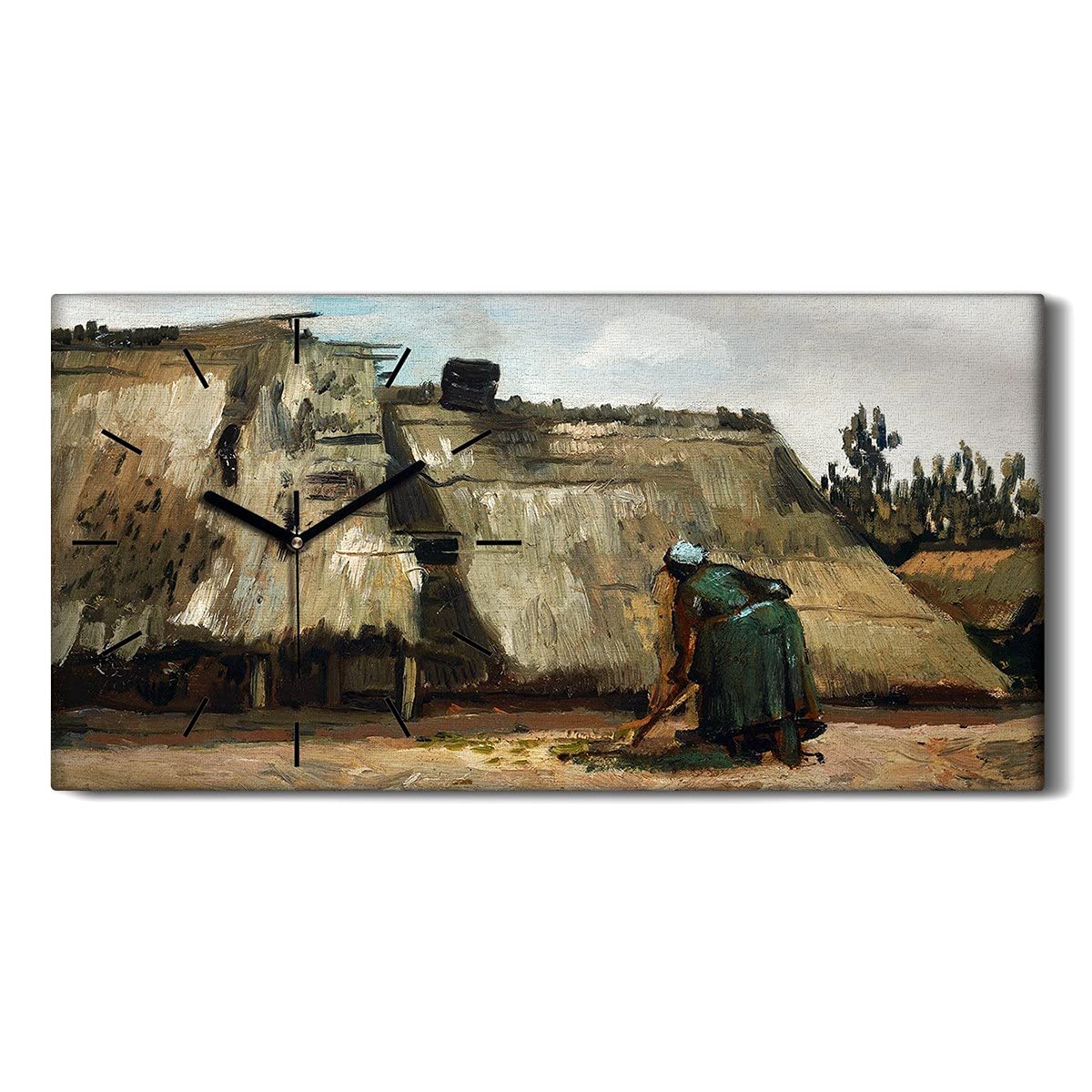 Horloge sur Toile 60x30cm Horloge Silencieuse Ne Pas Tic Tac Tableau Art Moderne Salon