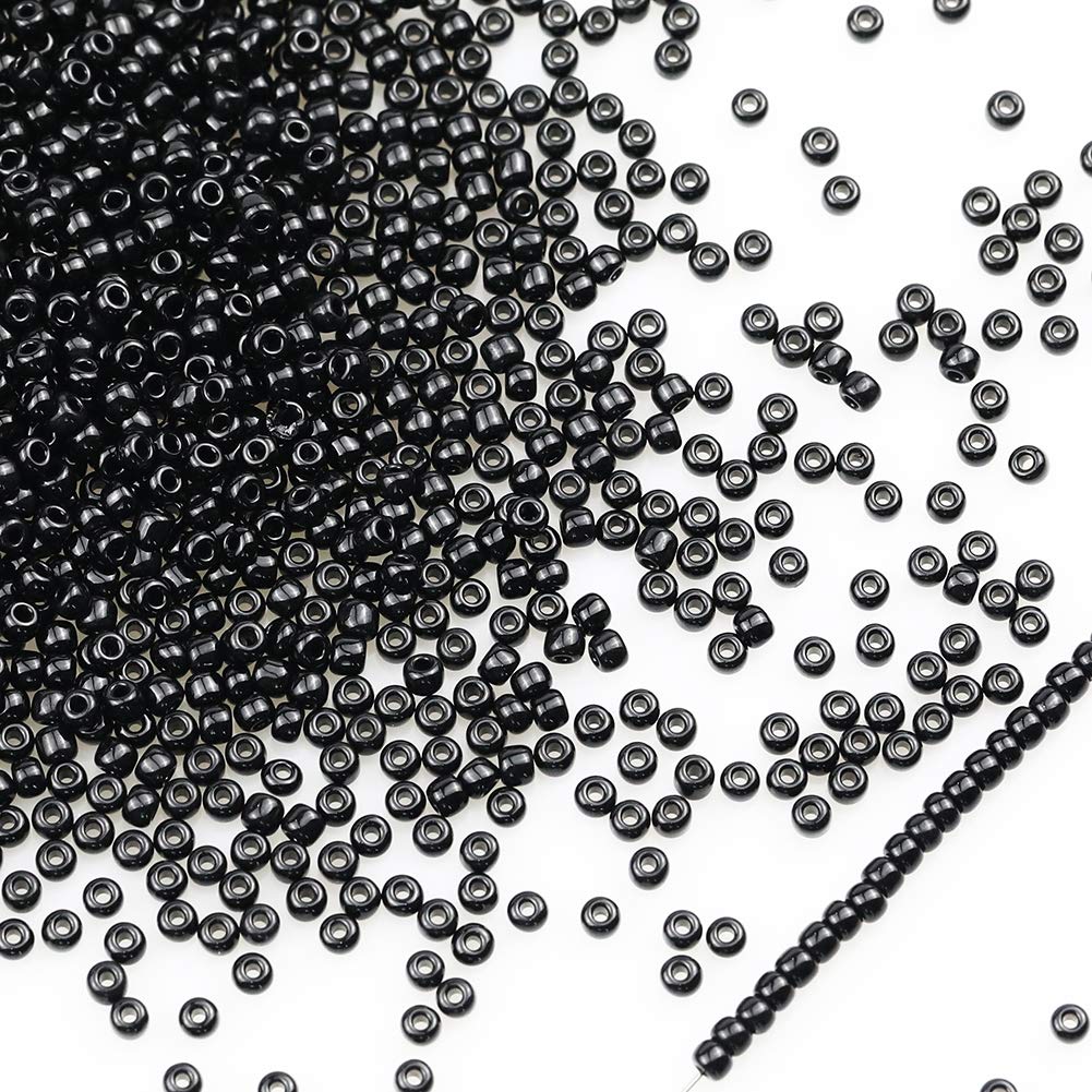 Perles De Rocaille Noires Neuves - Avec étiquette D'origine