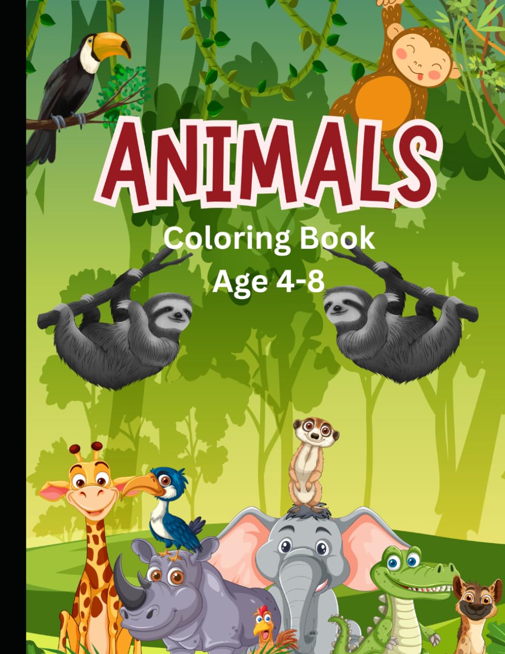 “Bold & Easy Animals Coloring Book for Kids Ages 4–8 (40 Fun Pages)