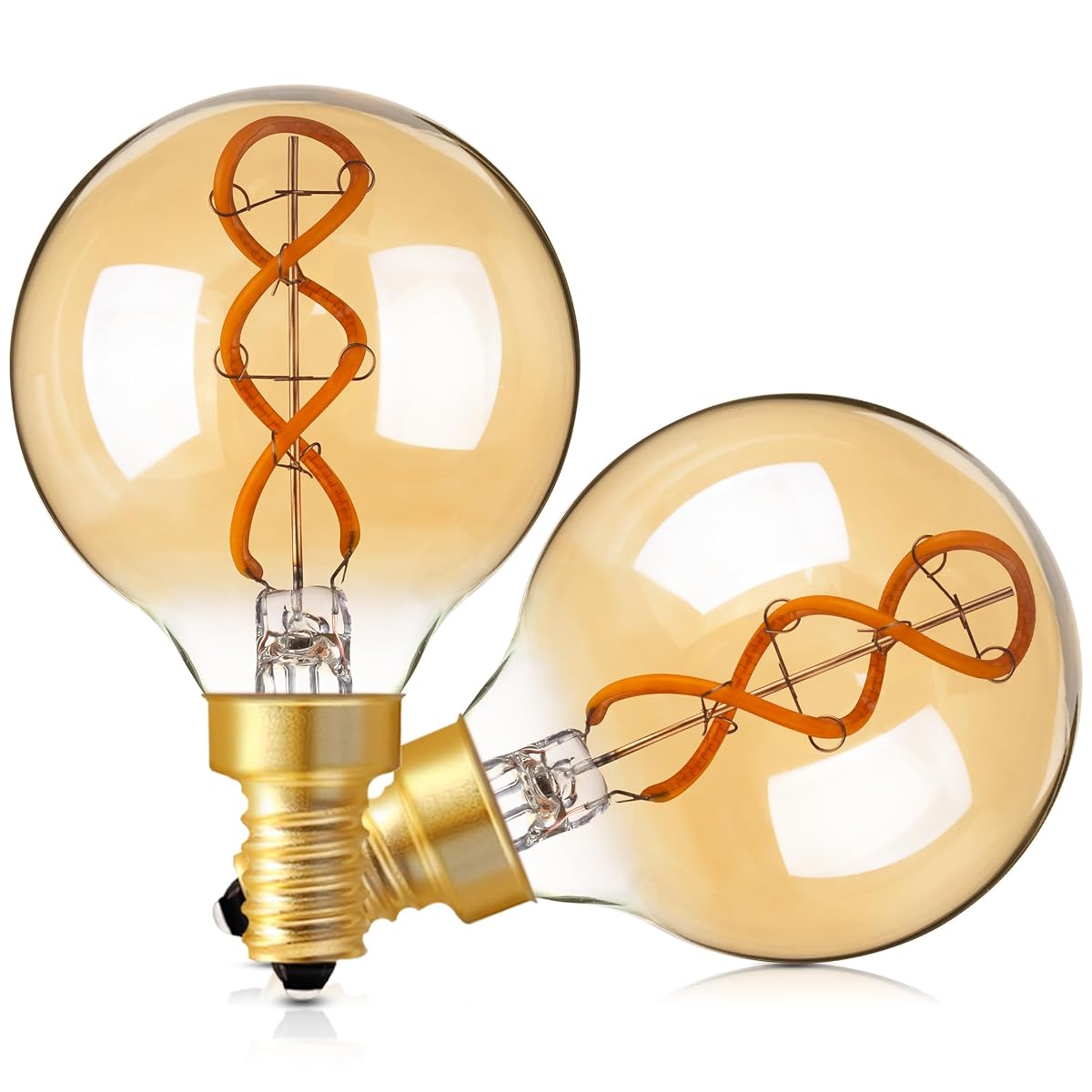 Genixgreen Dimmable LED Candelabra Bulb, Amber E12, 3W Equivalent, Soft White