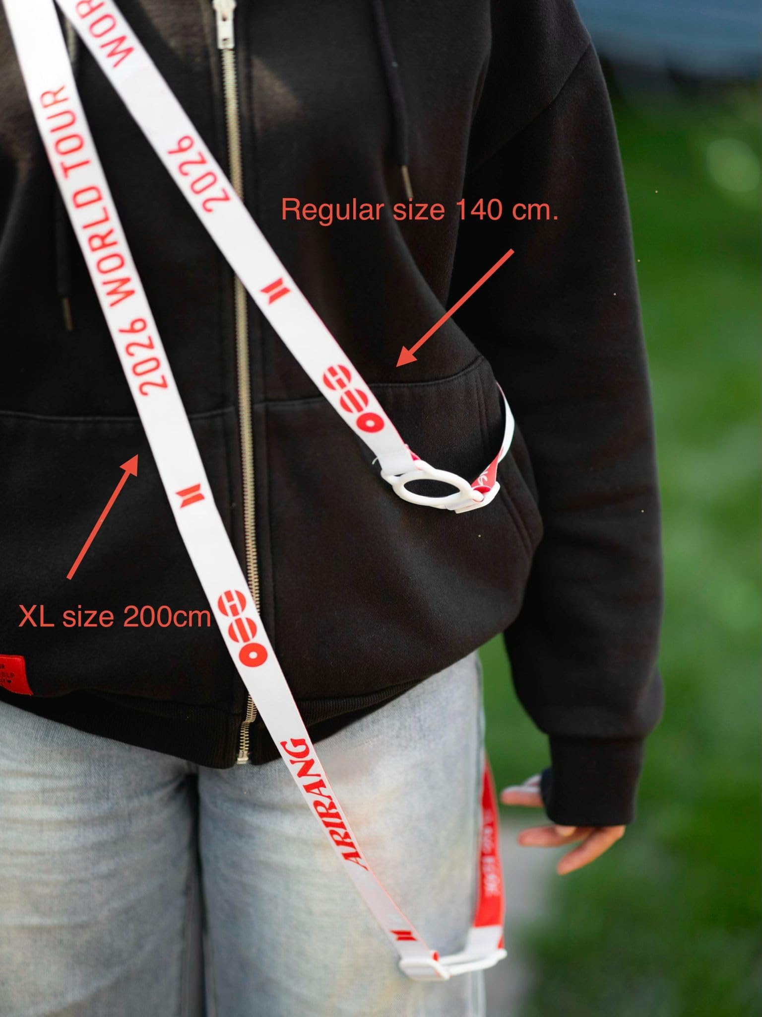 JUNIORE K-pop Lightstick Verstellbarer Schultergurt XL Crossbody-Schlüsselband-Halter Zubehör 200 cm