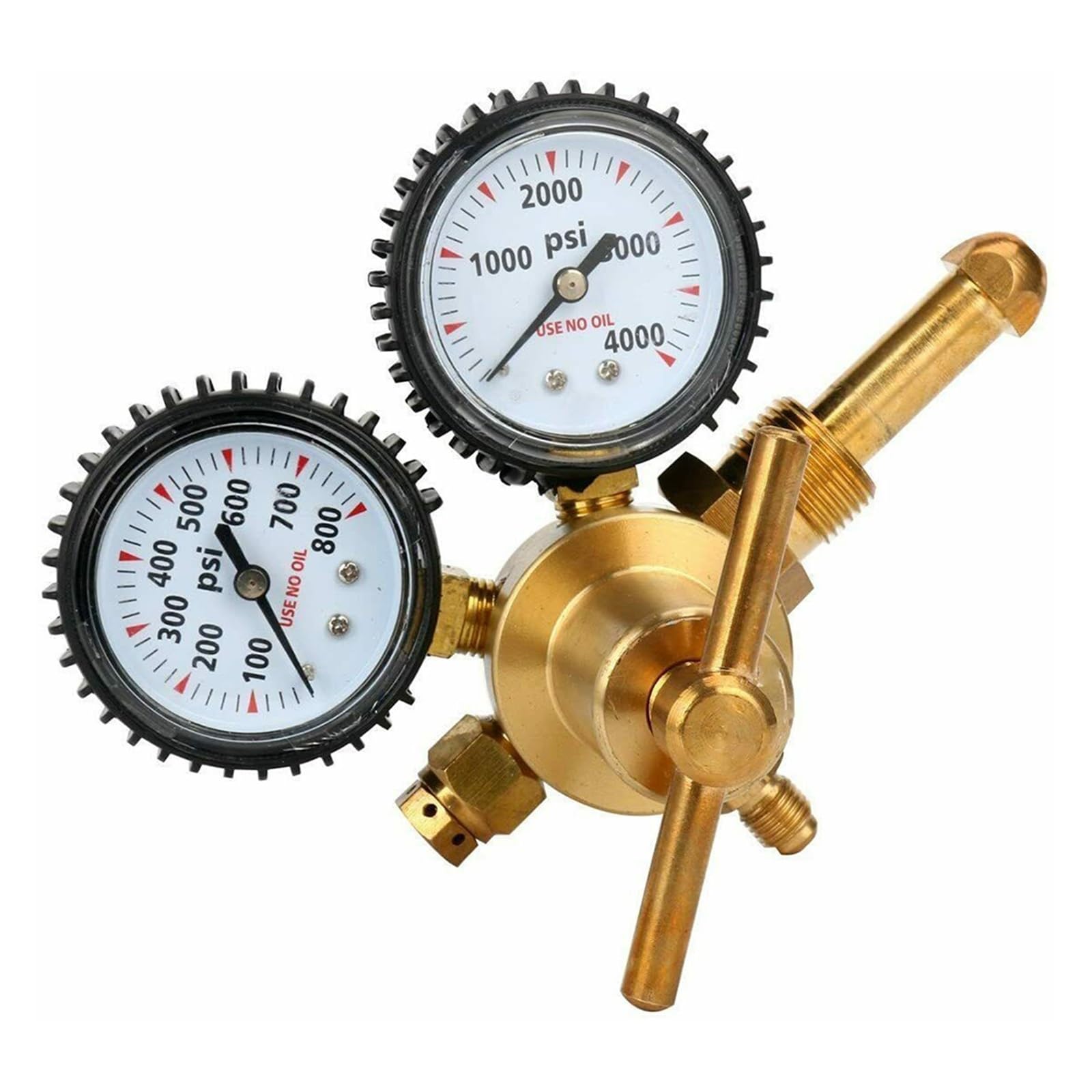 Regulator argonu Regulator azotu Manometr Sprzęt ciśnieniowy Mosiężne przyłącze wlotowe CGA580 Manometry 0-600 PSI Wlot CGA580 Wyjście flare 1/4 cala