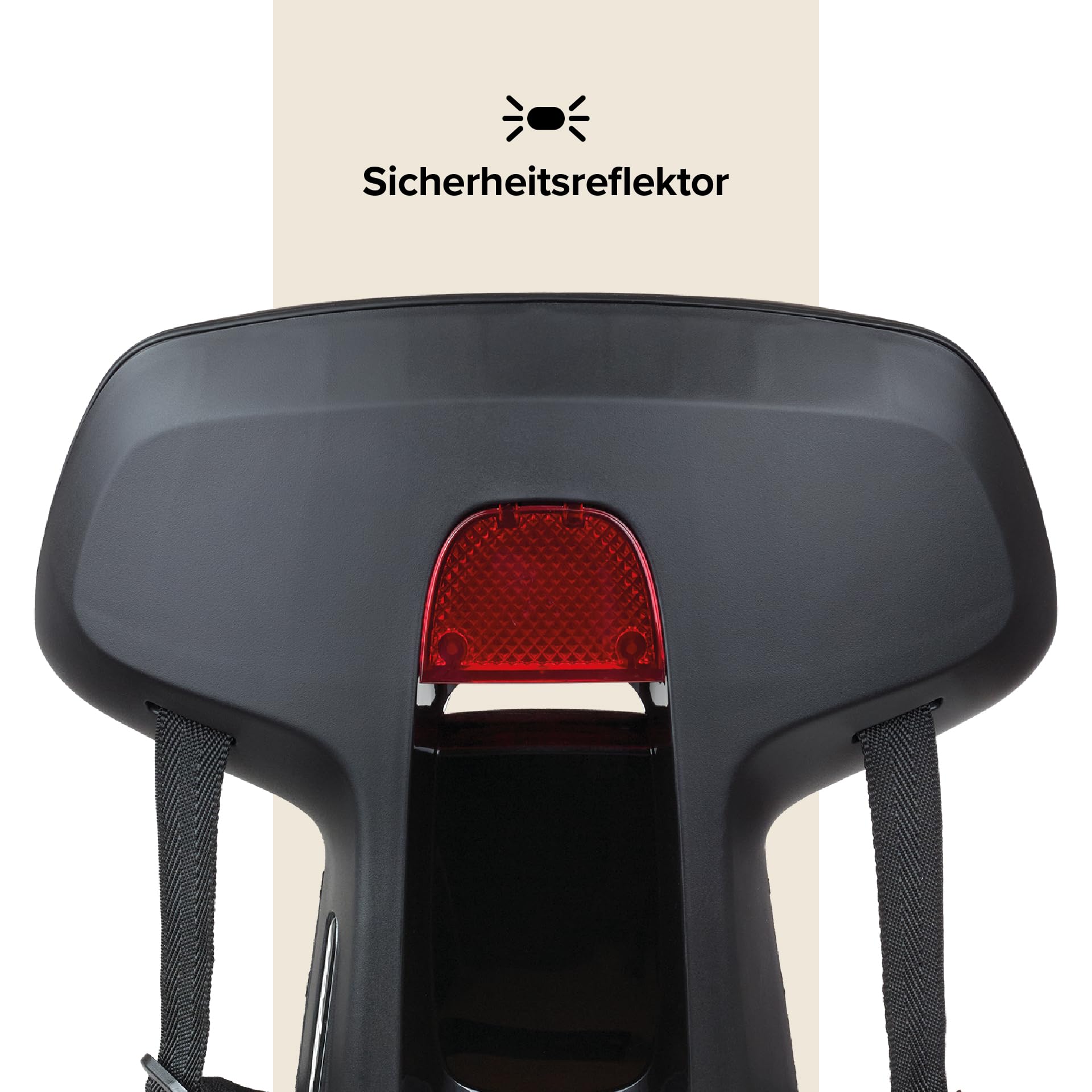 Polisport Guppy Junior AMZ All Black 8636100027 - Kinder-Fahrradsitz Hinten, Alter 6+, Größe 1,10 M+, Max. 35 Kg, Kinderfahrradsitz, Klappbare Fußstützen, Radschutz, Für Gepäckträger, Schwarz