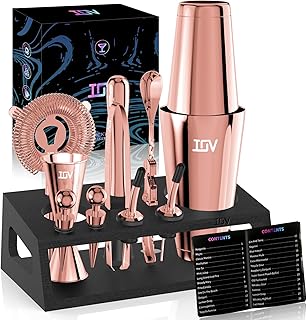IOV Cocktail Shaker Set: 12-Piece Mixology Bartender Kit Bar Set | 18oz & 28oz Boston Shaker Drink Mixing Tools for Home w... Price In India