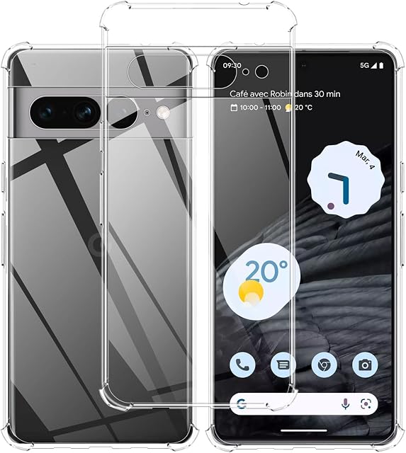 Pkila Case Compatible with Google Pixel 7 Pro Cover Transparent Soft TPU Silicone Protective Clear Case Slim Flexible Shockproof Bumper Cover Anti-Scratch Clear Back HD Clear