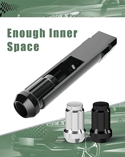 Vista 6 de 【Size】ID-0.7"(17.8mm), OD-0.83"(21mm), Overtall-2.75"(70mm), Depth-1.78"(45mm), 6 Splines Points.The 6 spline lug nut socket is compatible with 19mm