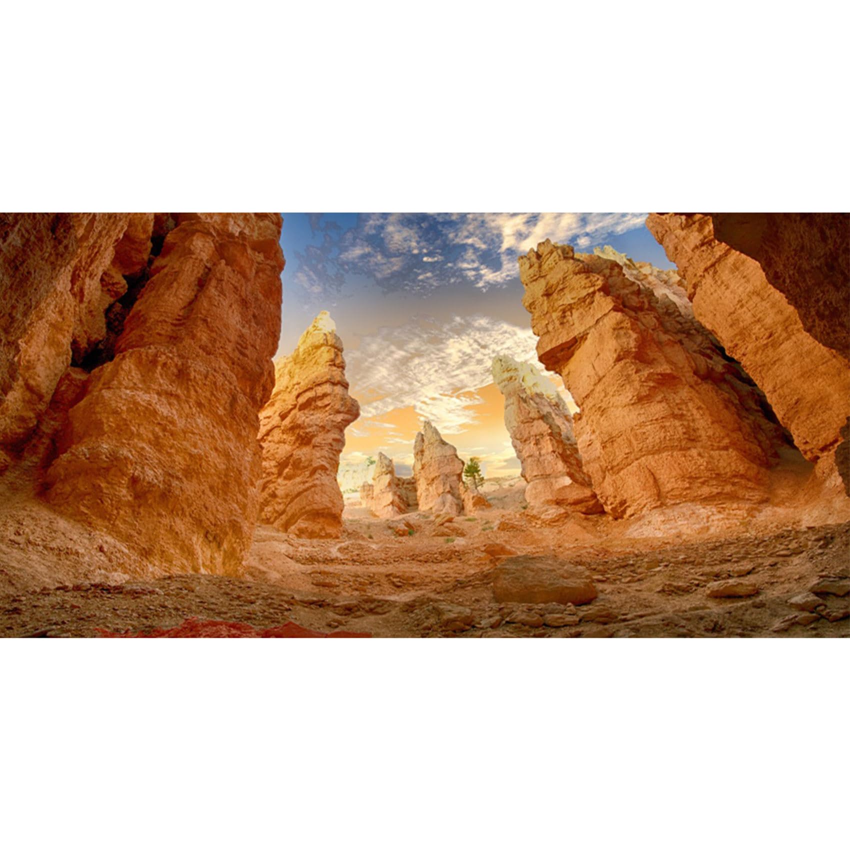 MIRRORANG 120x46cm Desert Terrarium Background Mountain Sun Sky Rocky Reptile Habitat Background Fish Tank Aquarium Background โ image 1