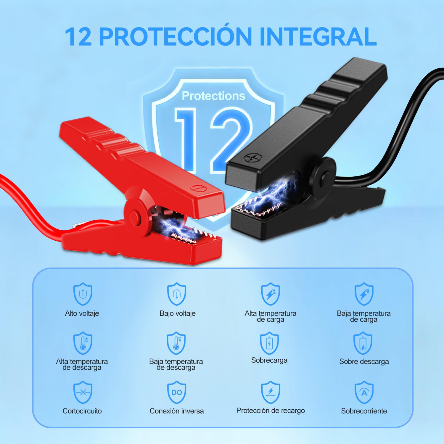 8000A Arrancador de Coches con Compresor de Air, 25000mah 150PSI Arrancador de Baterias de Coche (hasta Todo Gas o Diésel de 10,0L), 12V Arrancador de Coches Portatil, Jump Starter con luz LED