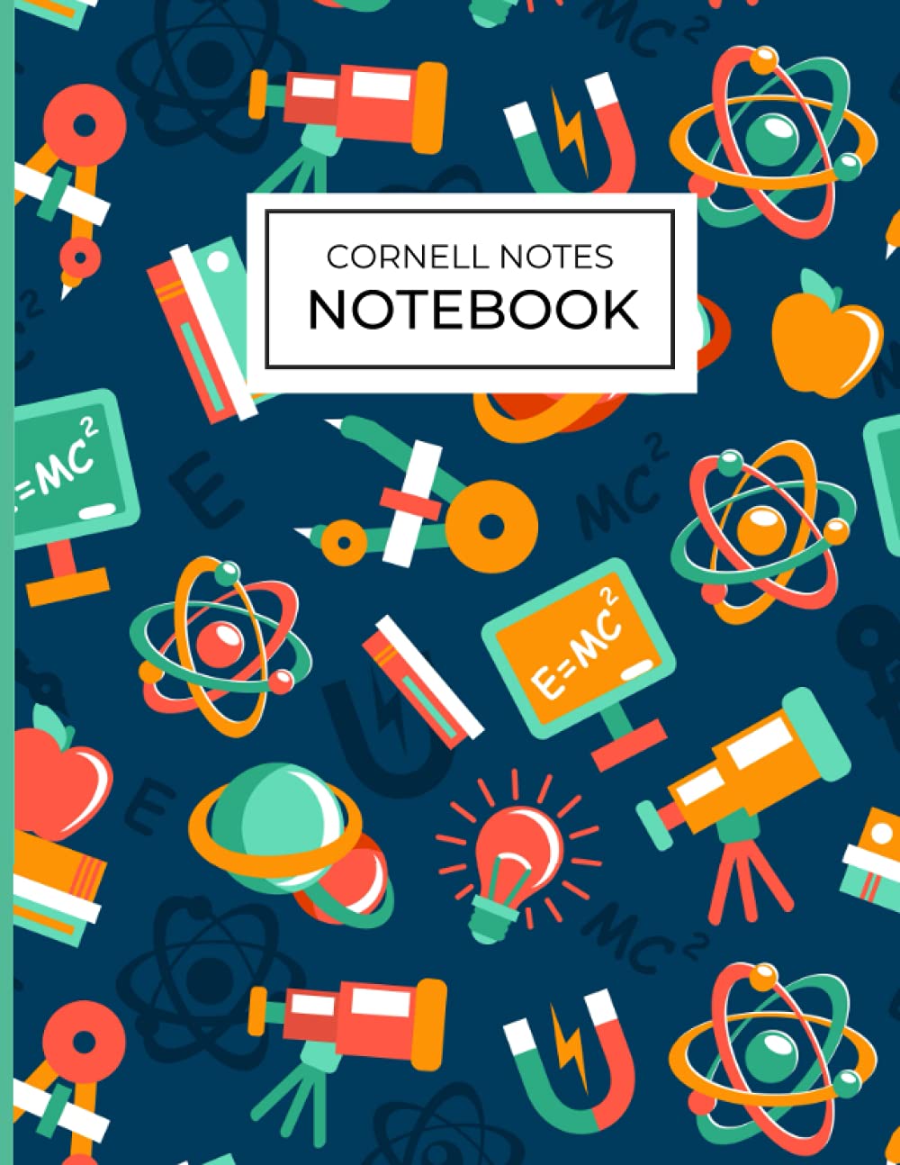 Cornell Notes Notebook: The Perfect Note Taking Notebook with College Ruled Lines for Students (Math and Science Pattern)