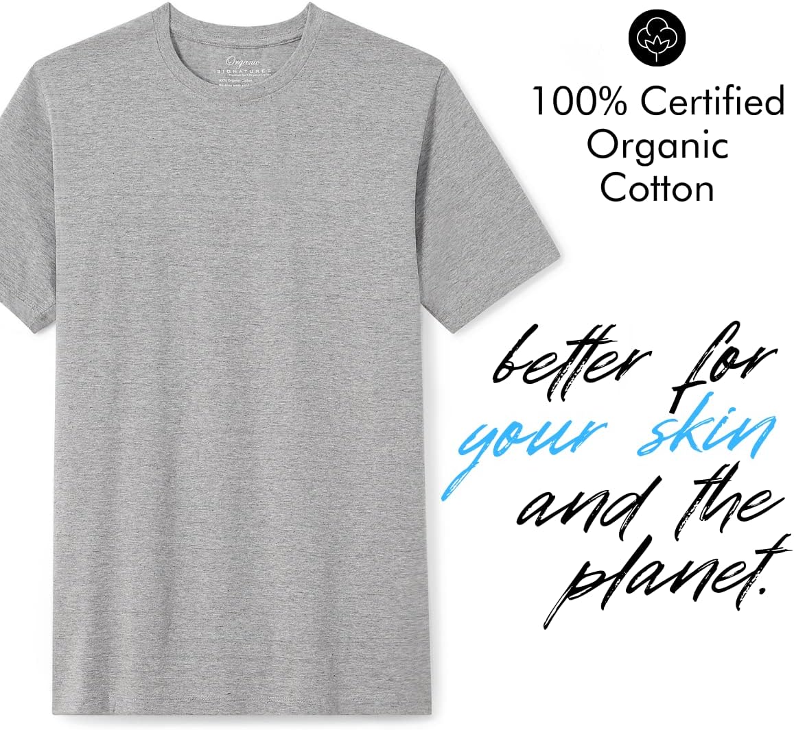 Organic Signatures Crewneck 100% Certified Organic Cotton, Soft Shirts for Men - Image 3