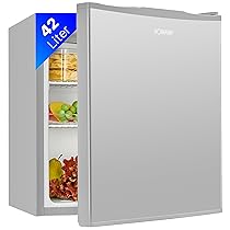 Minifrigo Bomann capacità 42L, piccolo frigorifero per bevande per ufficio, campeggio e gioco, piccolo frigorifero silenzioso 39 dB, minibar con cerniera intercambiabile, 51x 45 x 45 cm – KB 7346 inox