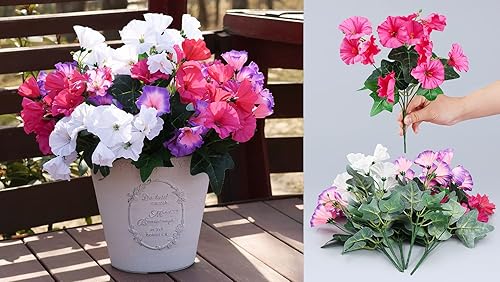 QIANYUN Flores artificiales para exteriores, pequeñas flores silvestres, margaritas, flores moradas de plástico sintético para el hogar, boda,