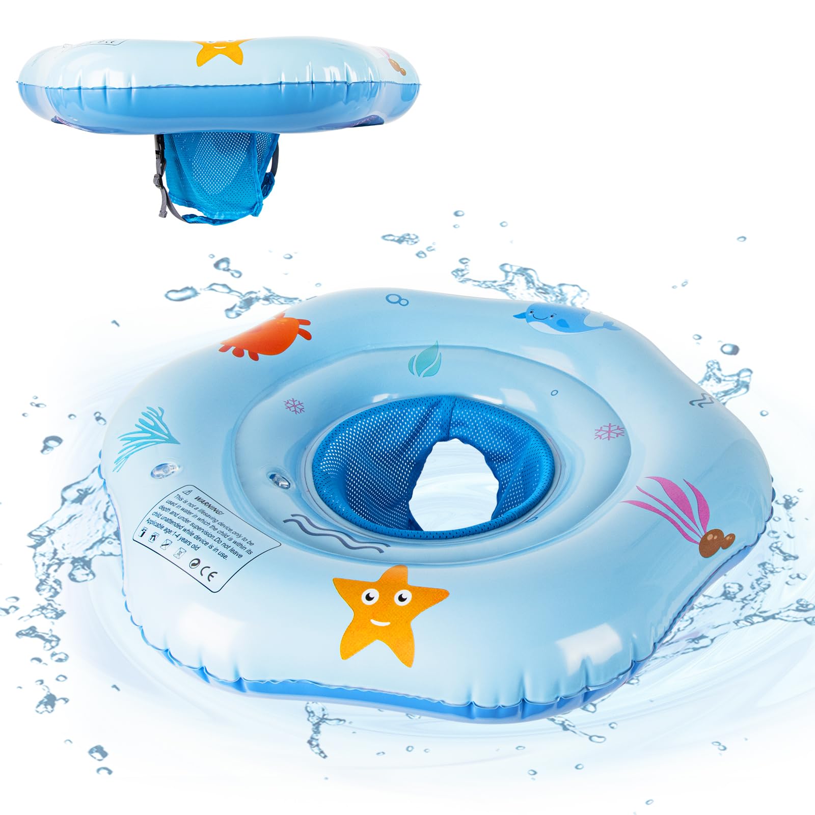 Oziral flotadores para Bebes con Base de Malla Suave Anillo de Natación Inflable para Bebé Adecuada para bebés de 6 Meses a 3 años para Piscina Aro Flotador para bebés de 6 a 36 Meses