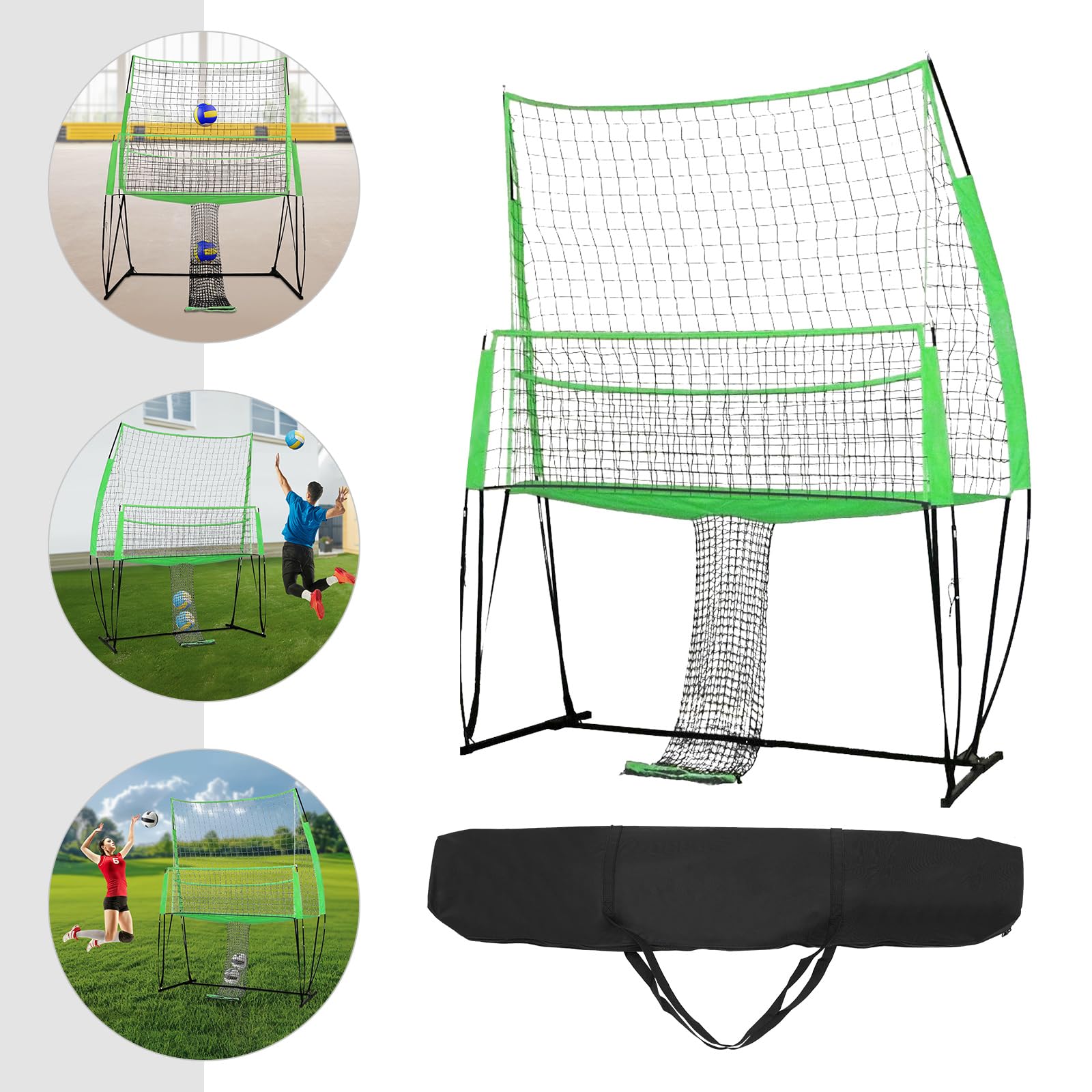 Filet de volleyball réglable à hauteur avant - Filet d'entraînement pour volleyball - 2,44 x 3,35 m - Portable - Avec sac de transport